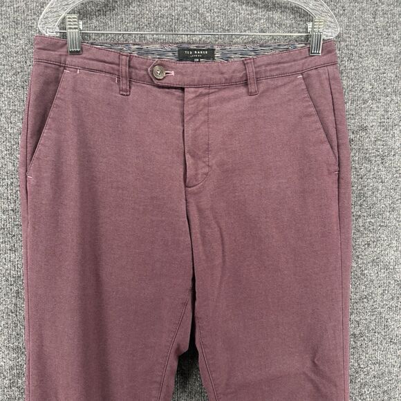 Ted Baker London Dress Pants Womens 33 Purple Flat Front Straight Office Career - Picture 2 of 11